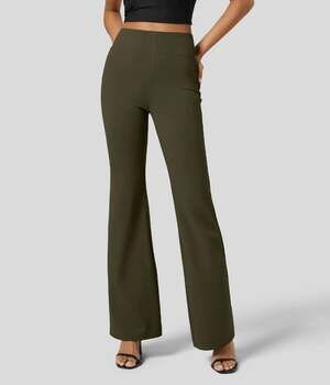 NWT Halara Flex™ High Waisted Back Side Pocket Slight Flare Work Pants Small